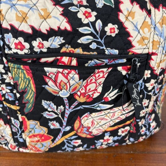 Vera Bradley Black Paisley Print Quilted Tote Bag with Toggle Closure - Picture 6 of 10